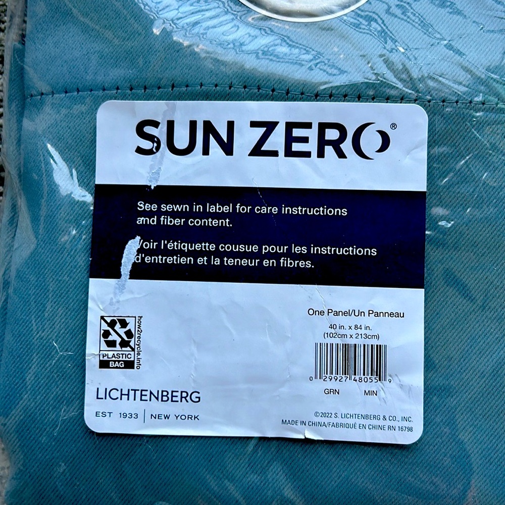 SunZero Blackout Curtains, Slate Gray. 40 x 84.